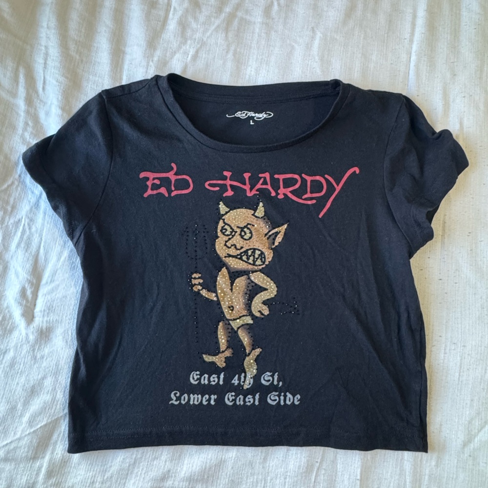 Ed Hardy Black Tee with Bold Graphic